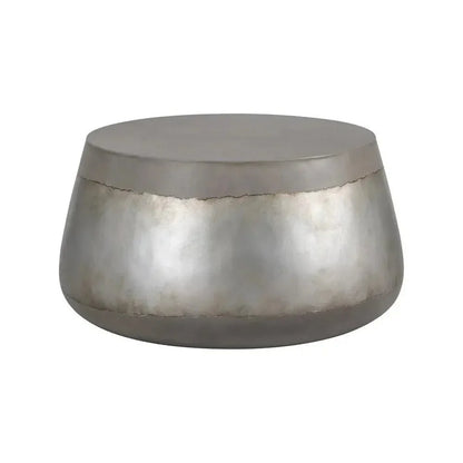 Aries Concrete Outdoor Round Coffee Table-Outdoor Coffee Tables-SUNPAN-Silver-LOOMLAN