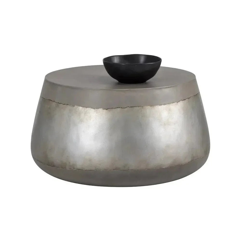 Aries Concrete Outdoor Round Coffee Table-Outdoor Coffee Tables-SUNPAN-LOOMLAN