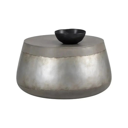 Aries Concrete Outdoor Round Coffee Table-Outdoor Coffee Tables-SUNPAN-LOOMLAN
