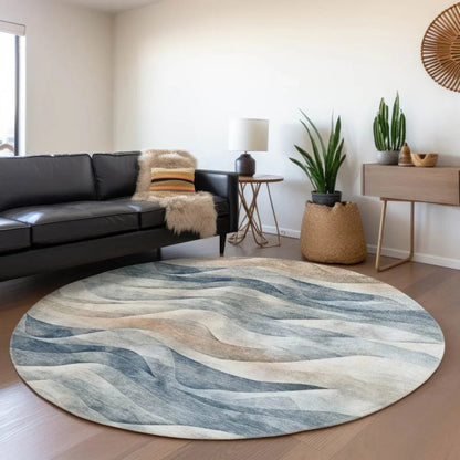 Arionelle Blue Washable Indoor - Outdoor Rug - LOOMLAN - LOOMLAN Rugs - Outdoor Rugs