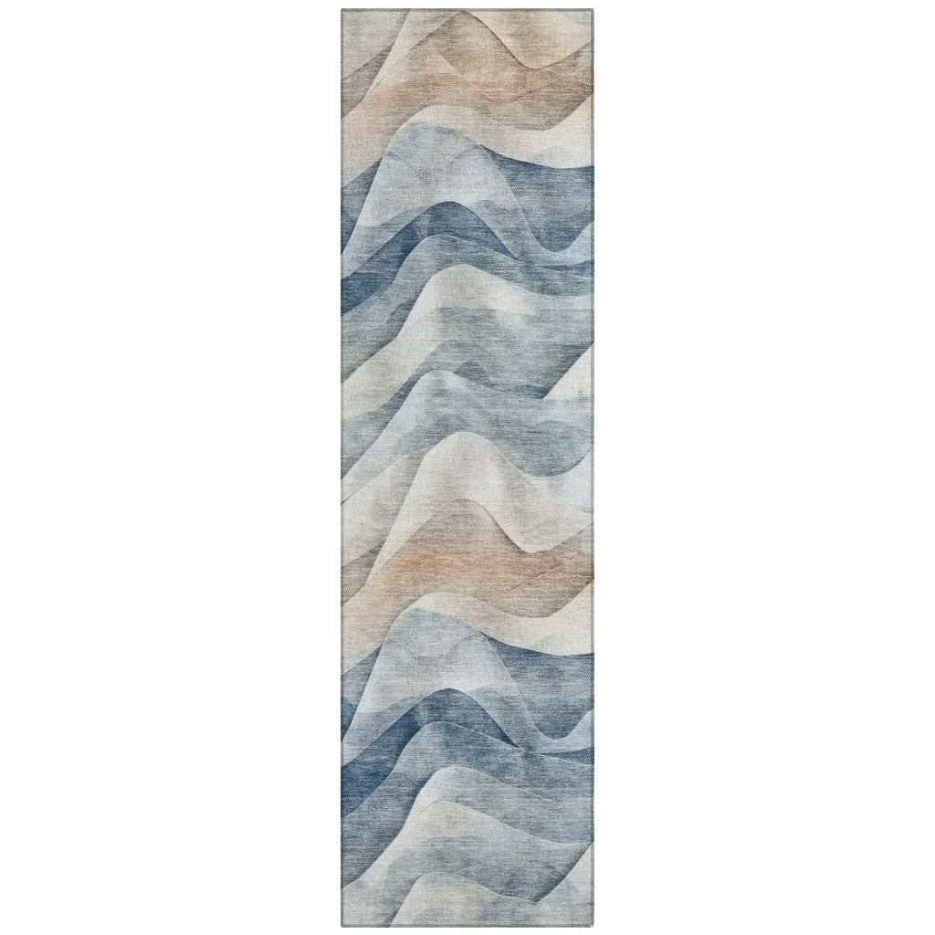 Arionelle Blue Washable Indoor - Outdoor Rug - LOOMLAN - LOOMLAN Rugs - Outdoor Rugs
