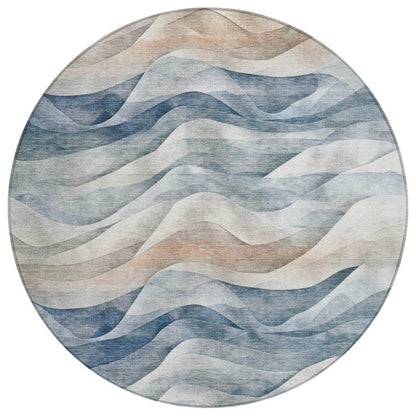 Arionelle Blue Washable Indoor - Outdoor Rug - LOOMLAN - LOOMLAN Rugs - Outdoor Rugs