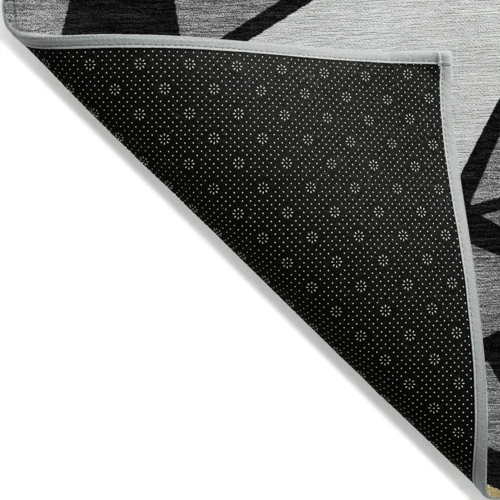 Aristea Black Washable Indoor-Outdoor Rug-Outdoor Rugs-LOOMLAN Rugs-LOOMLAN