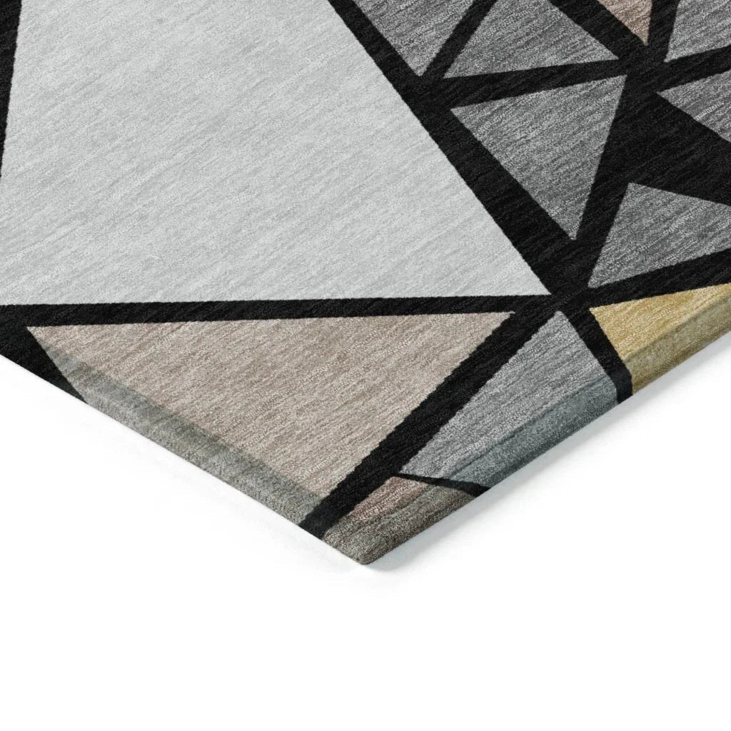 Aristea Black Washable Indoor-Outdoor Rug-Outdoor Rugs-LOOMLAN Rugs-LOOMLAN