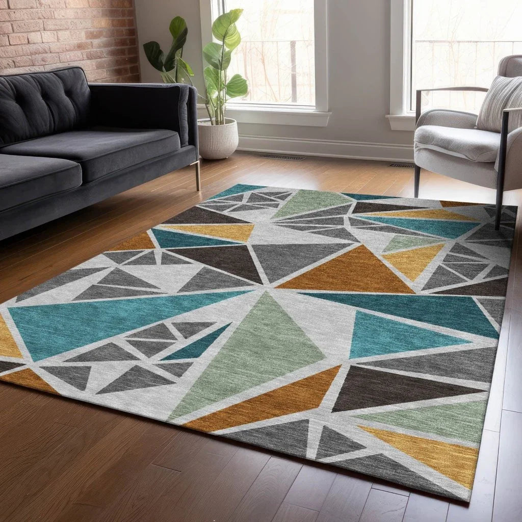 Aristea Gray Washable Indoor-Outdoor Rug-Outdoor Rugs-LOOMLAN Rugs-LOOMLAN
