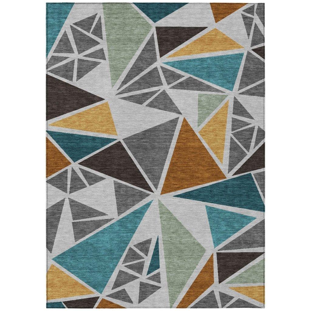 Aristea Gray Washable Indoor-Outdoor Rug-Outdoor Rugs-LOOMLAN Rugs-2'6" x 3'10"-LOOMLAN