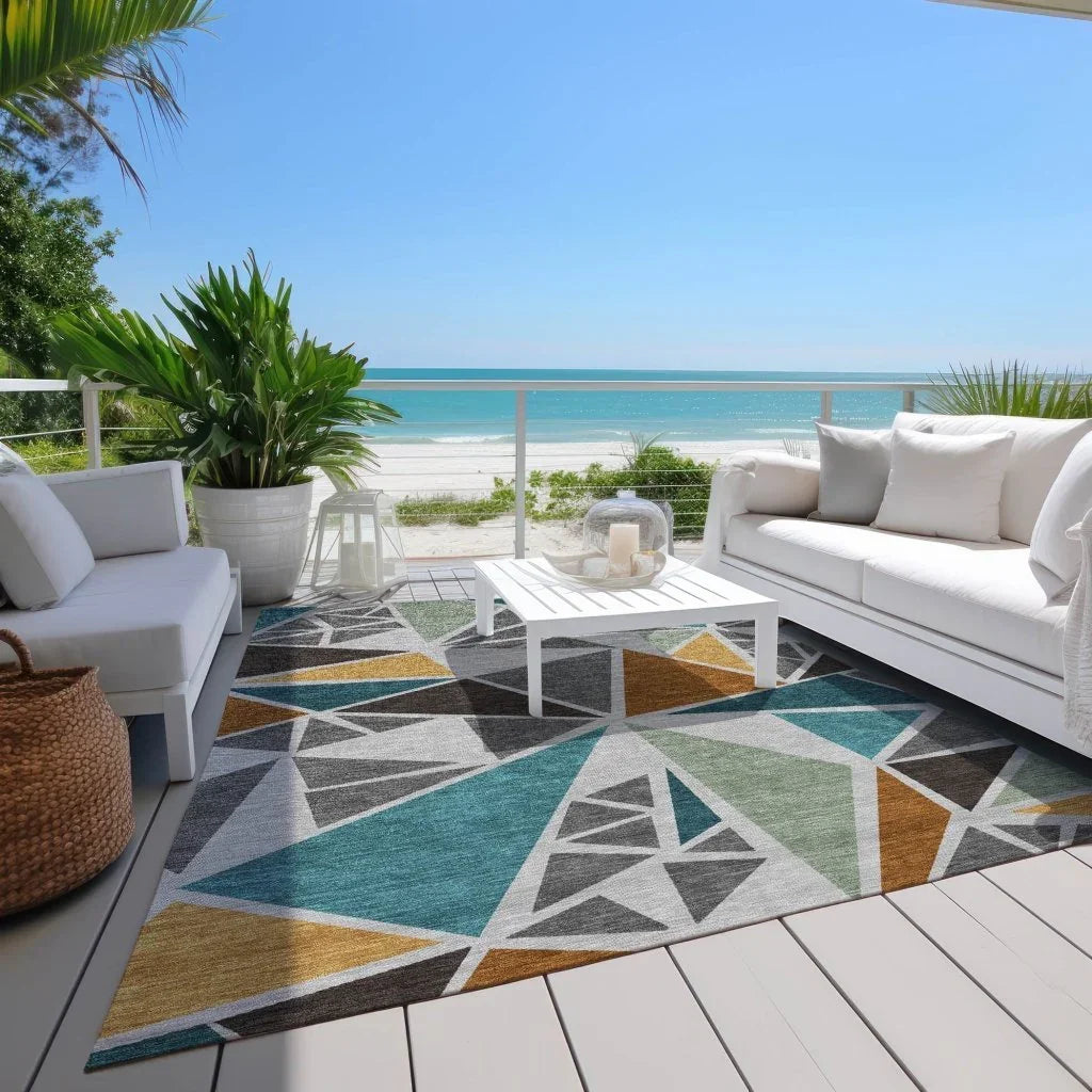 Aristea Gray Washable Indoor-Outdoor Rug-Outdoor Rugs-LOOMLAN Rugs-LOOMLAN