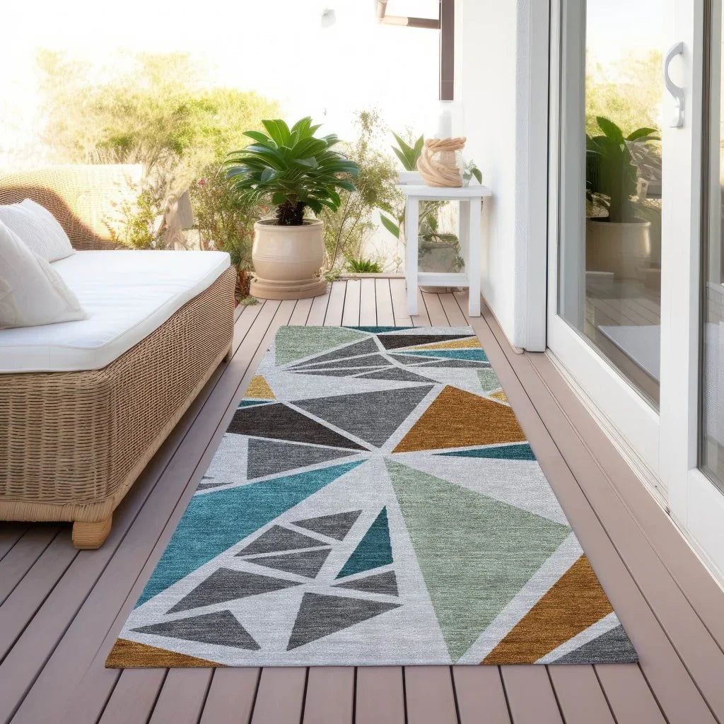 Aristea Gray Washable Indoor-Outdoor Rug-Outdoor Rugs-LOOMLAN Rugs-LOOMLAN