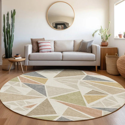Aristea Ivory Washable Indoor-Outdoor Rug-Outdoor Rugs-LOOMLAN Rugs-LOOMLAN