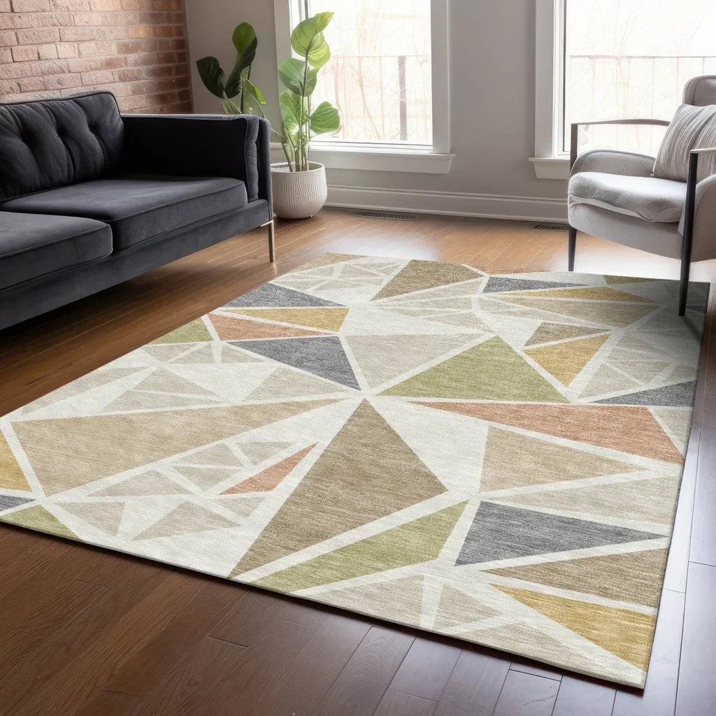 Aristea Ivory Washable Indoor-Outdoor Rug-Outdoor Rugs-LOOMLAN Rugs-LOOMLAN