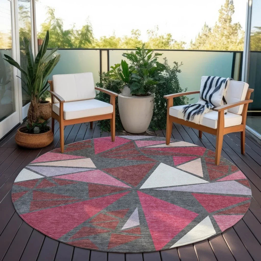 Aristea Red Washable Indoor-Outdoor Rug-Outdoor Rugs-LOOMLAN Rugs-LOOMLAN