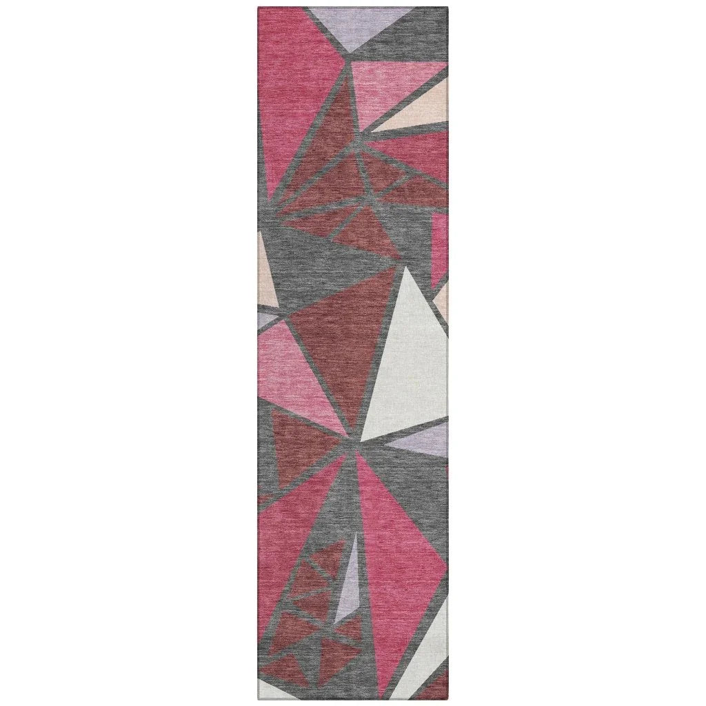 Aristea Red Washable Indoor-Outdoor Rug-Outdoor Rugs-LOOMLAN Rugs-2'3" x 7'6"-LOOMLAN