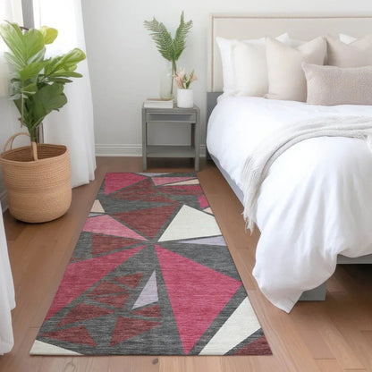 Aristea Red Washable Indoor-Outdoor Rug-Outdoor Rugs-LOOMLAN Rugs-LOOMLAN