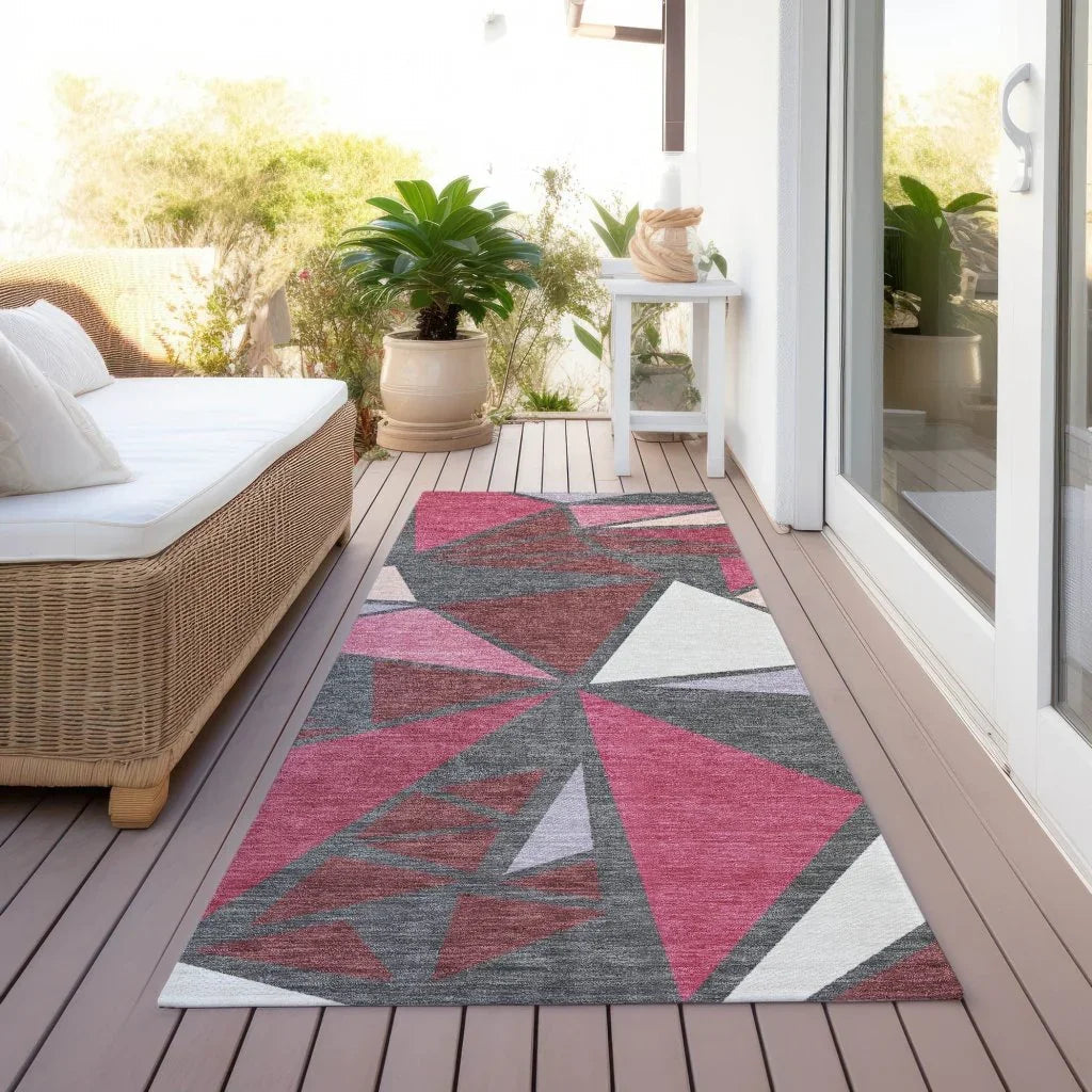 Aristea Red Washable Indoor-Outdoor Rug-Outdoor Rugs-LOOMLAN Rugs-LOOMLAN
