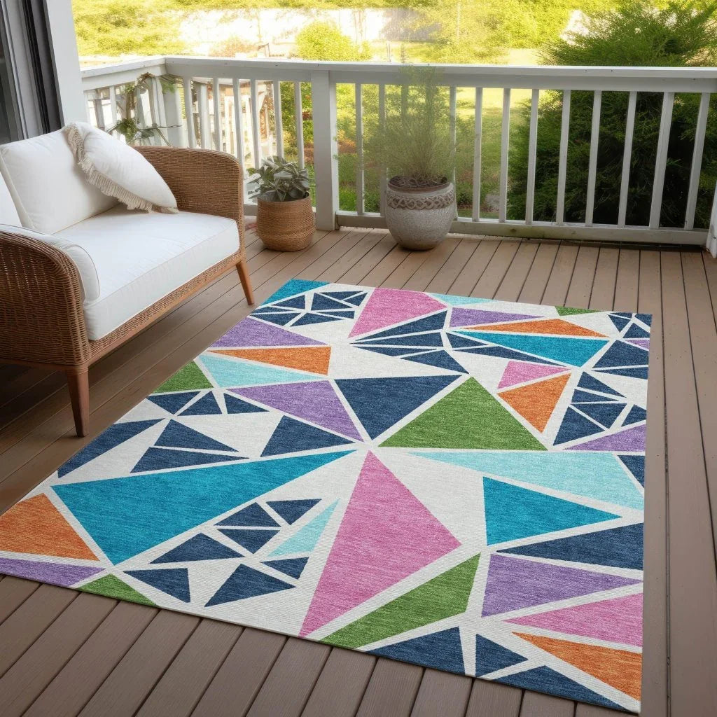 Aristea White Washable Indoor-Outdoor Rug-Outdoor Rugs-LOOMLAN Rugs-LOOMLAN