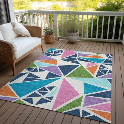 Aristea White Washable Indoor-Outdoor Rug-Outdoor Rugs-LOOMLAN Rugs-LOOMLAN