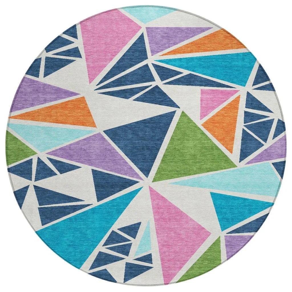 Aristea White Washable Indoor-Outdoor Rug-Outdoor Rugs-LOOMLAN Rugs-8' x 8'-LOOMLAN