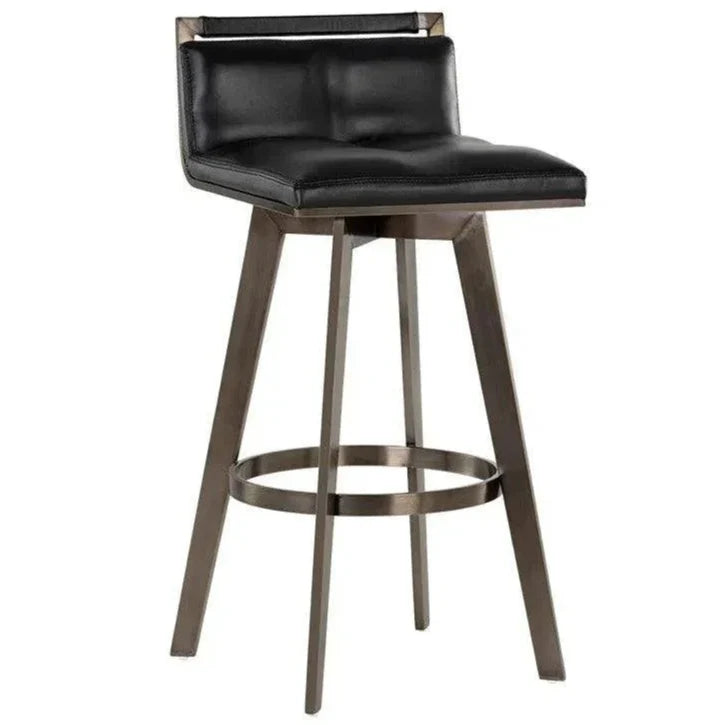 Arizona Leather Swivel Barstool - LOOMLAN - SUNPAN - Bar Stools
