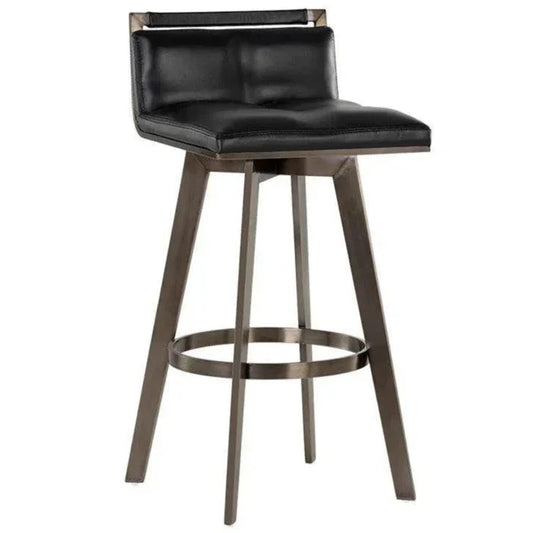 Arizona Leather Swivel Barstool - LOOMLAN - SUNPAN - Bar Stools