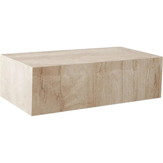 Ark Genuine Beige Marble Rectangular Cocktail Table - LOOMLAN - Diamond Sofa - Coffee Tables