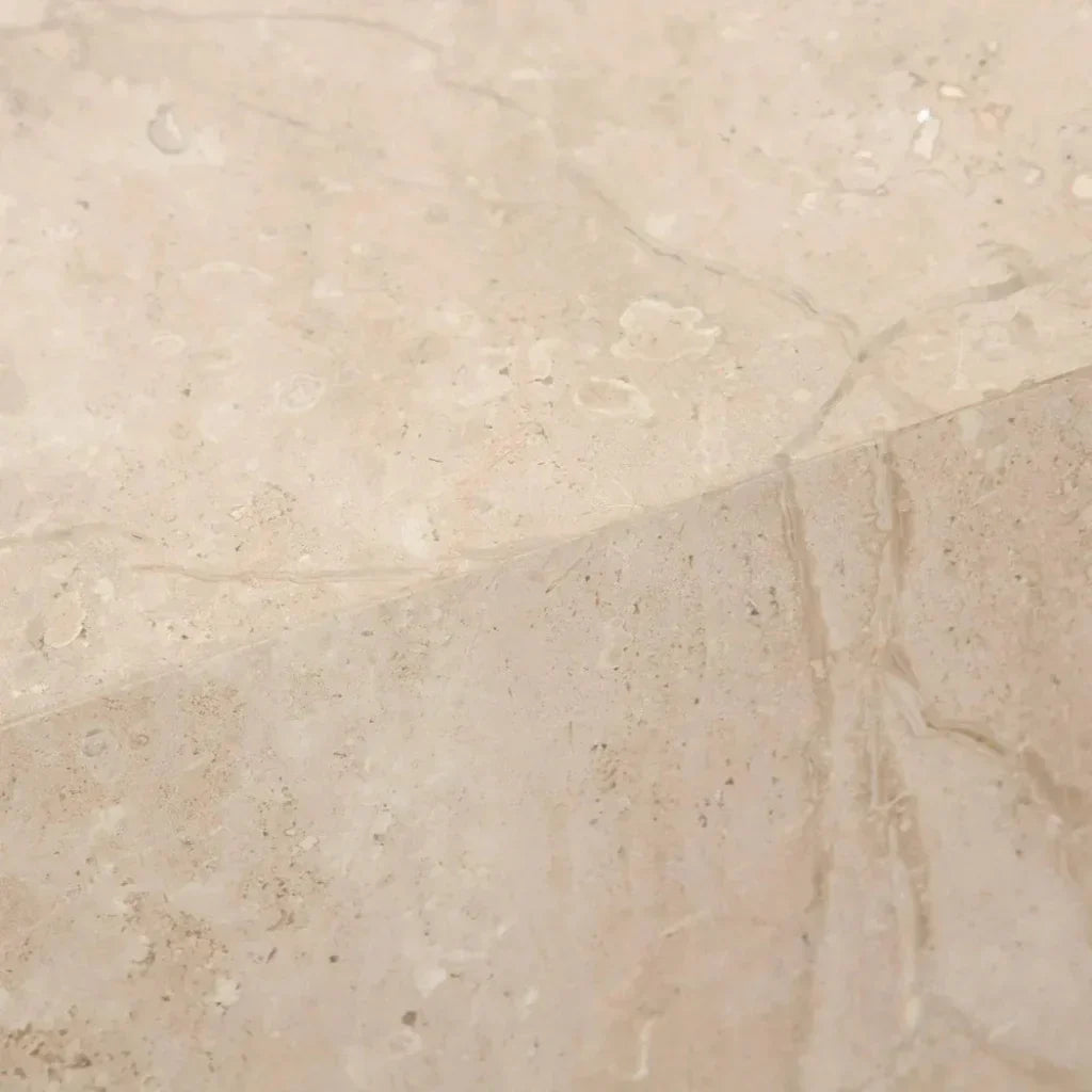 Ark Genuine Beige Marble Square Pedestal End Table - LOOMLAN - Diamond Sofa - Side Tables