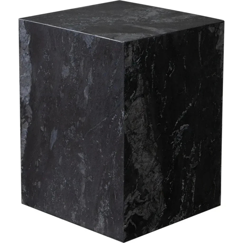 Ark Genuine Black Marble Square Pedestal End Table - LOOMLAN - Diamond Sofa - Side Tables