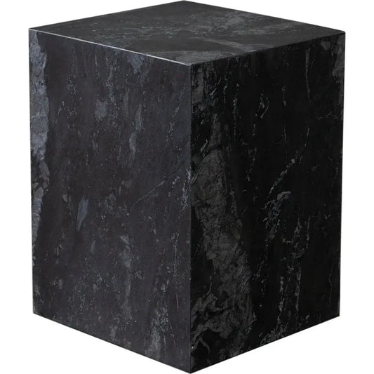 Ark Genuine Black Marble Square Pedestal End Table - LOOMLAN - Diamond Sofa - Side Tables