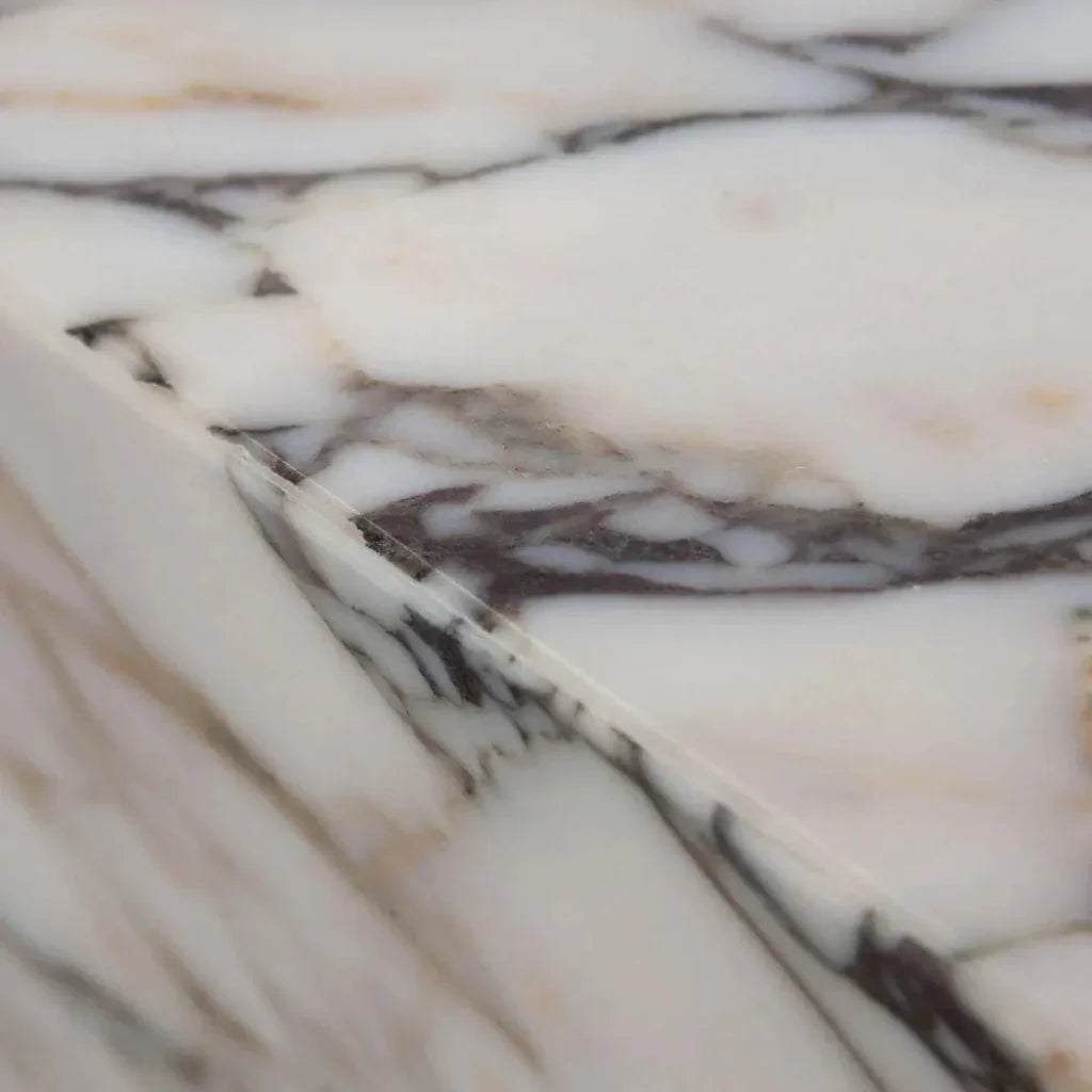 Ark Genuine Viola Marble Square Pedestal End Table - LOOMLAN - Diamond Sofa - Side Tables