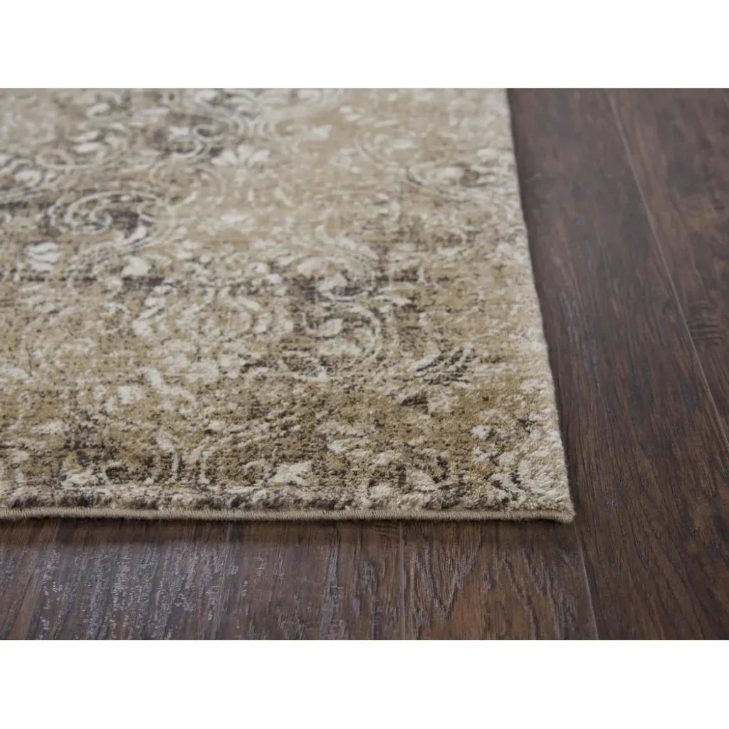 Arla Damask Brown Large Area Rugs For Living Room - LOOMLAN - LOOMLAN - Area Rugs