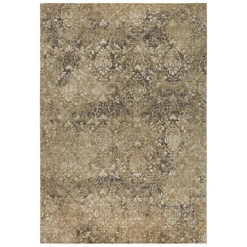 Arla Damask Brown Large Area Rugs For Living Room - LOOMLAN - LOOMLAN - Area Rugs