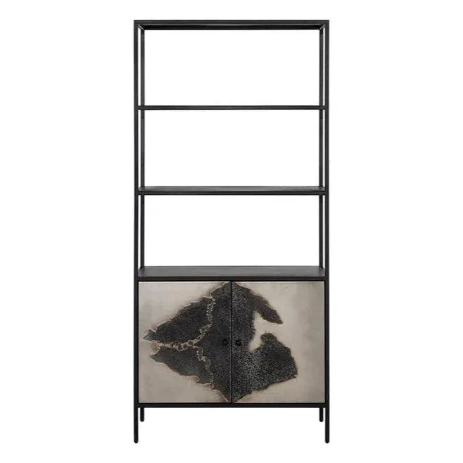 Arlington Unique Patina Black Iron Etagere-Etageres-SUNPAN-LOOMLAN