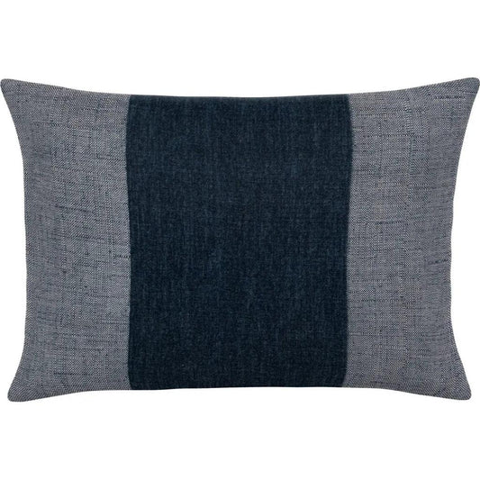 Arlo Indigo Handmade Outdoor Pillow-Outdoor Pillows-Earnest Collection-20"x13" Lumbar-LOOMLAN