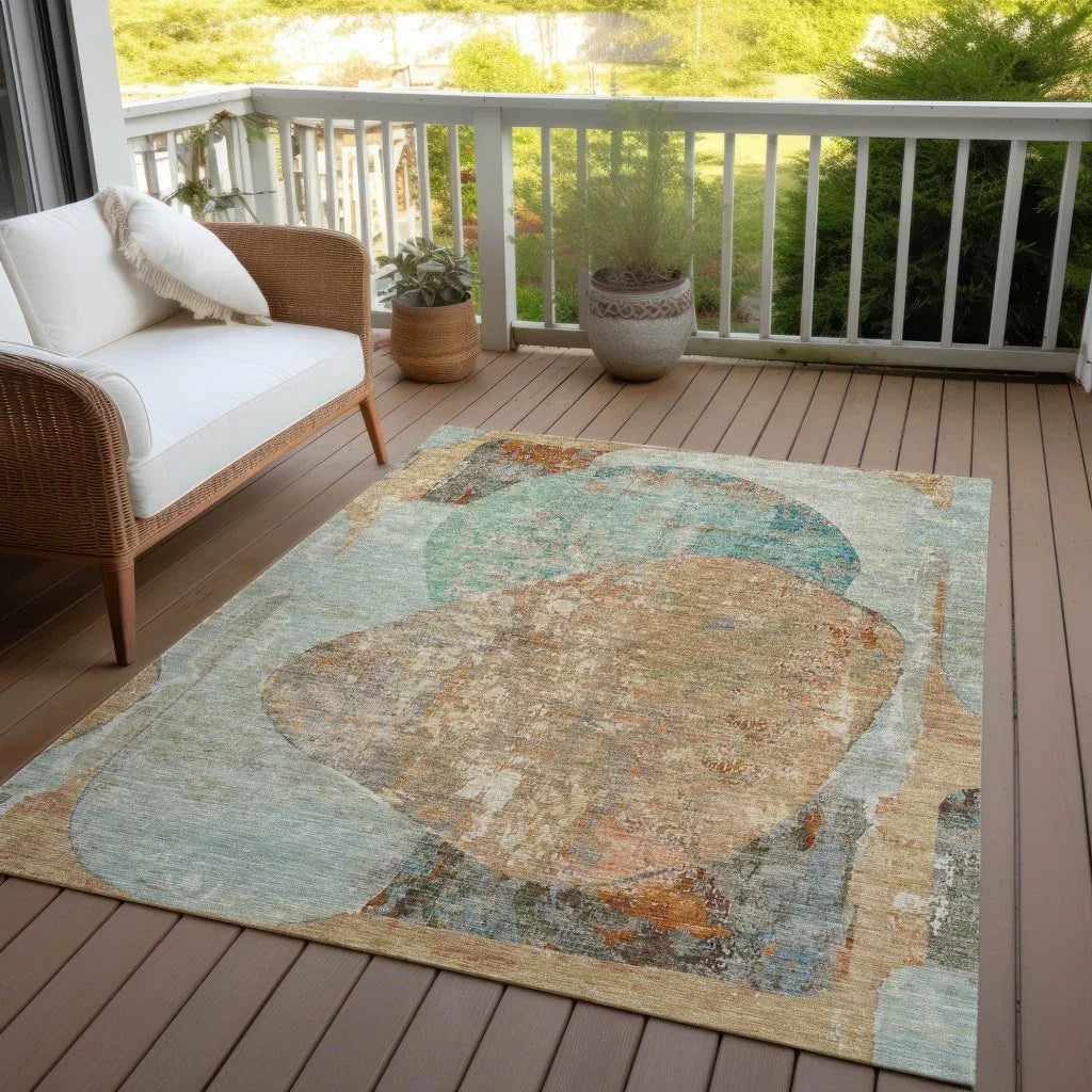 Armalise Teal Washable Indoor - Outdoor Rug - LOOMLAN - LOOMLAN Rugs - Outdoor Rugs