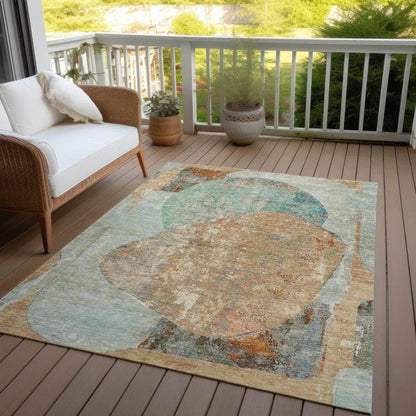 Armalise Teal Washable Indoor - Outdoor Rug - LOOMLAN - LOOMLAN Rugs - Outdoor Rugs
