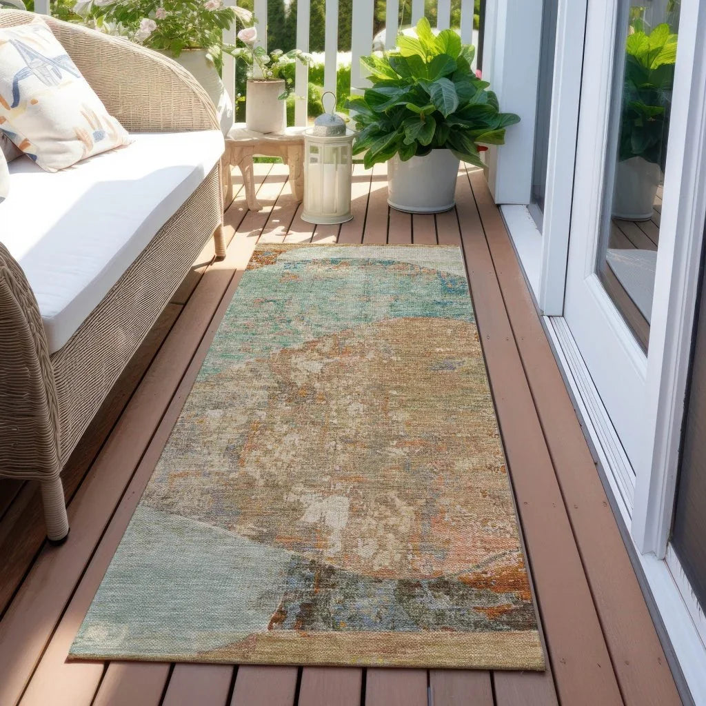Armalise Teal Washable Indoor - Outdoor Rug - LOOMLAN - LOOMLAN Rugs - Outdoor Rugs