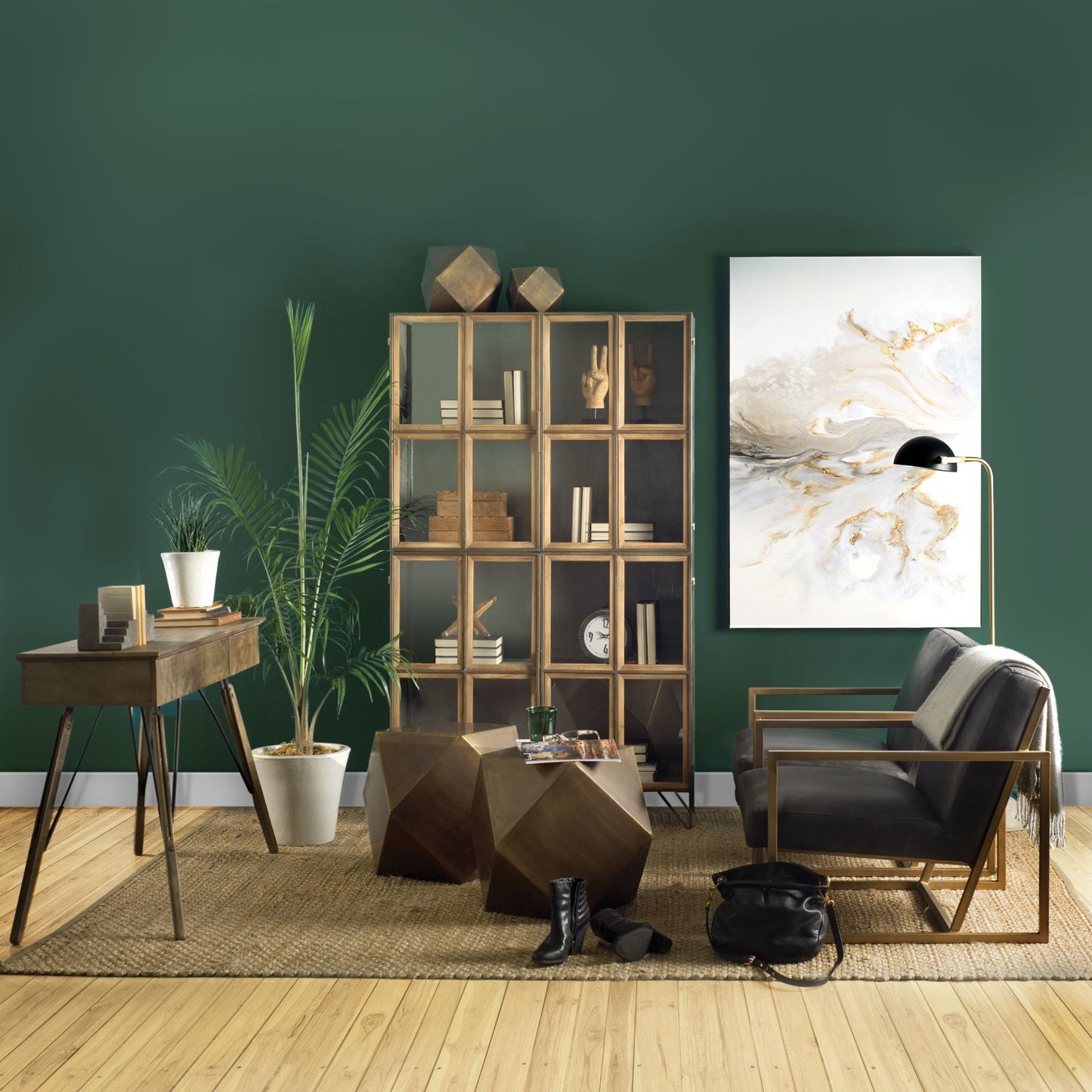 Armelle Black Leather Accent Chair