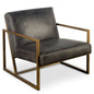 Armelle Black Leather Accent Chair