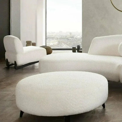 Armless Curved Back White Boucle Sherpa Slipper Chair - LOOMLAN - Diamond Sofa - Accent Chairs