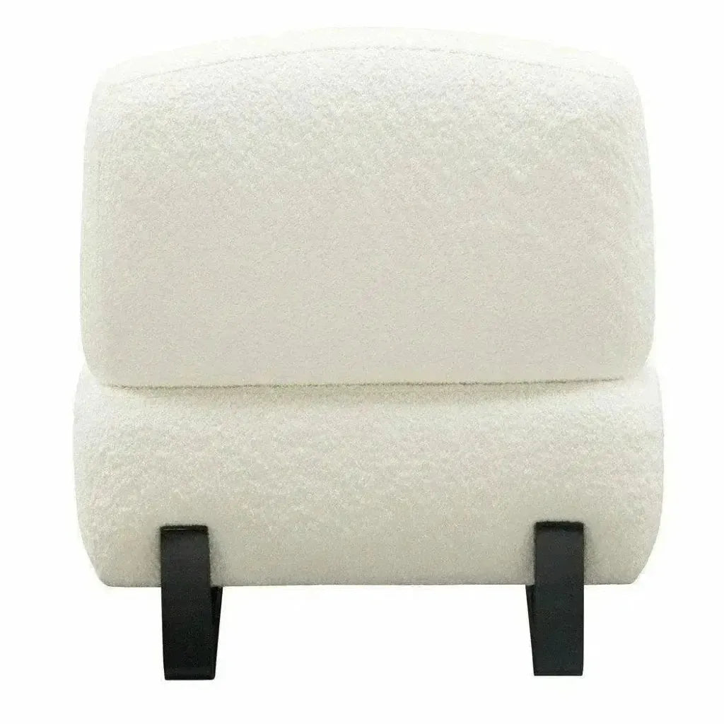 Armless Curved Back White Boucle Sherpa Slipper Chair - LOOMLAN - Diamond Sofa - Accent Chairs