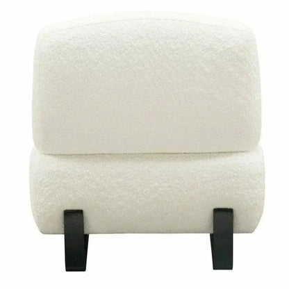 Armless Curved Back White Boucle Sherpa Slipper Chair - LOOMLAN - Diamond Sofa - Accent Chairs