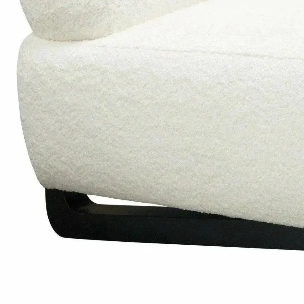 Armless Curved Back White Boucle Sherpa Slipper Chair - LOOMLAN - Diamond Sofa - Accent Chairs