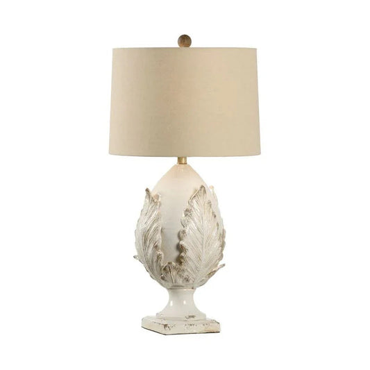 Artichoke Cream Glazed Ceramic Made Table Lamp - LOOMLAN - Chelsea House - Table Lamps