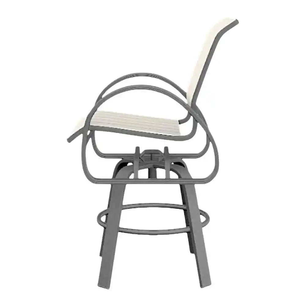 Aruba II Sling Dining Height Stacking Cafe Chair-Outdoor Accent Chairs-Telescope-LOOMLAN