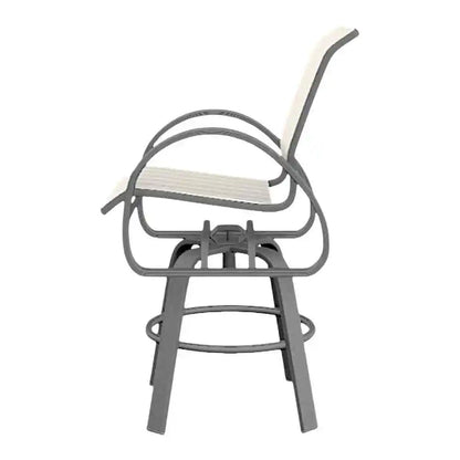 Aruba II Sling Dining Height Stacking Cafe Chair-Outdoor Accent Chairs-Telescope-LOOMLAN