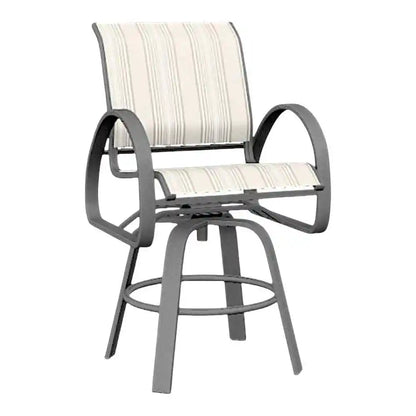Aruba II Sling Dining Height Stacking Cafe Chair-Outdoor Accent Chairs-Telescope-LOOMLAN