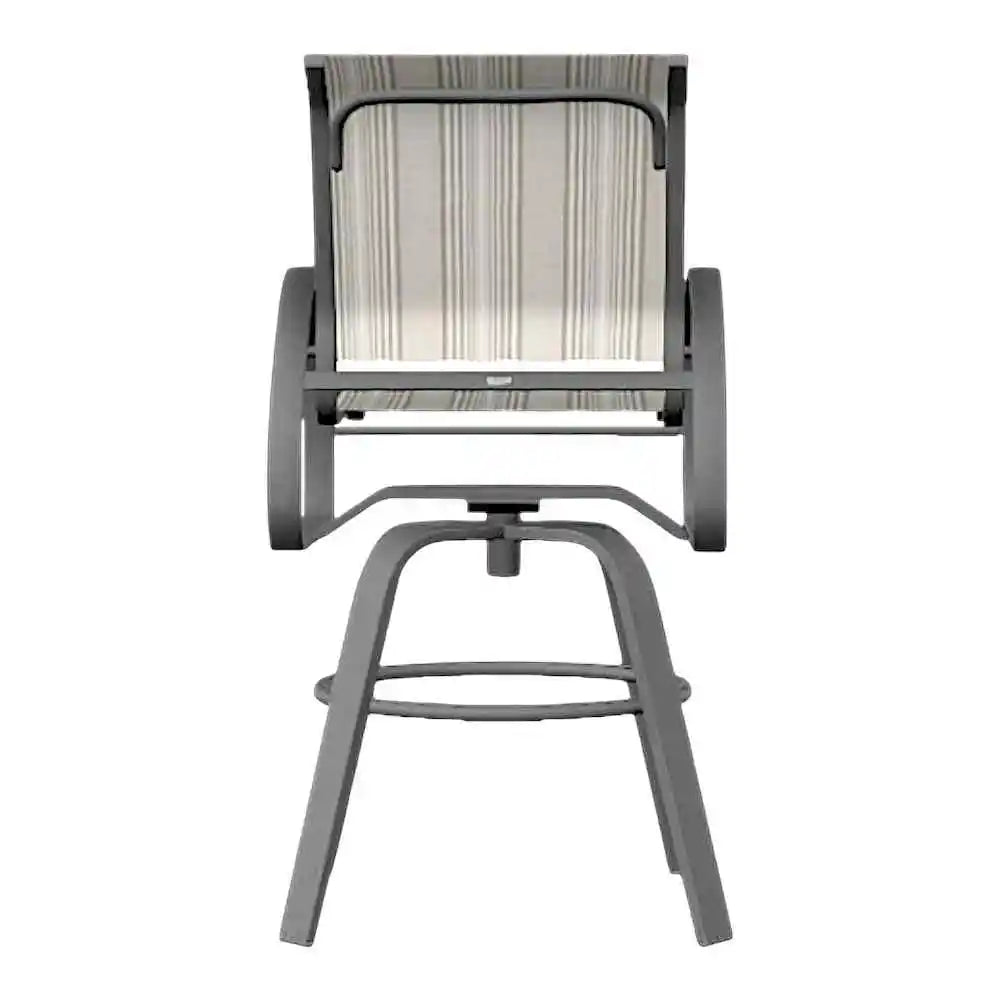 Aruba II Sling Bar Height Swivel Cafe Chair-Outdoor Accent Chairs-Telescope-LOOMLAN