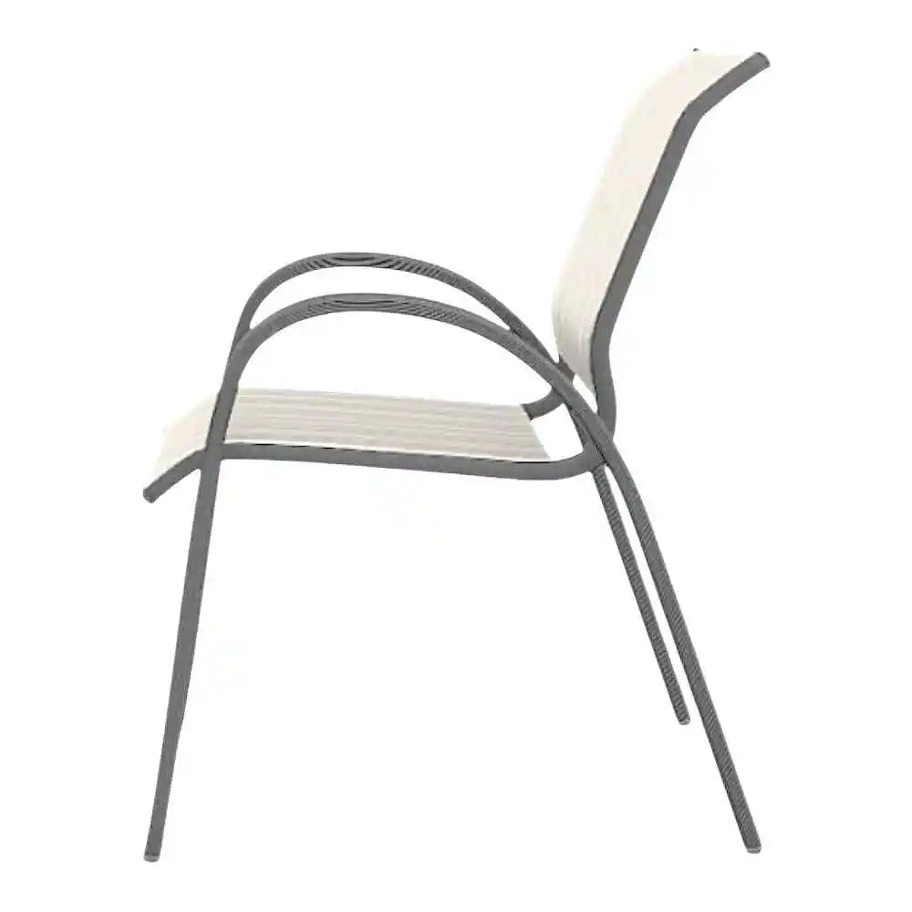 Aruba II Durable Sling Dining Stacking Cafe Chair-Outdoor Accent Chairs-Telescope-LOOMLAN