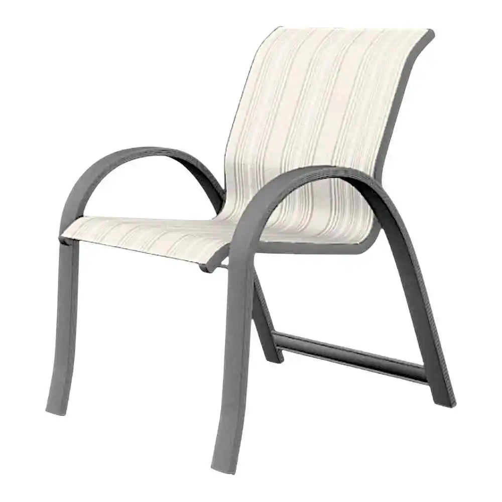 Aruba II Sling Stacking Arm Chair-Outdoor Accent Chairs-Telescope-LOOMLAN