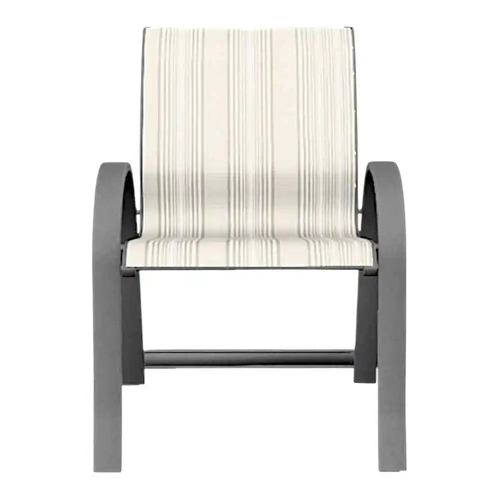 Aruba II Sling Stacking Arm Chair-Outdoor Accent Chairs-Telescope-LOOMLAN