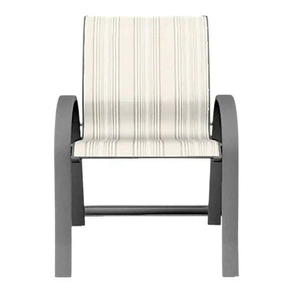 Aruba II Sling Stacking Arm Chair-Outdoor Accent Chairs-Telescope-LOOMLAN